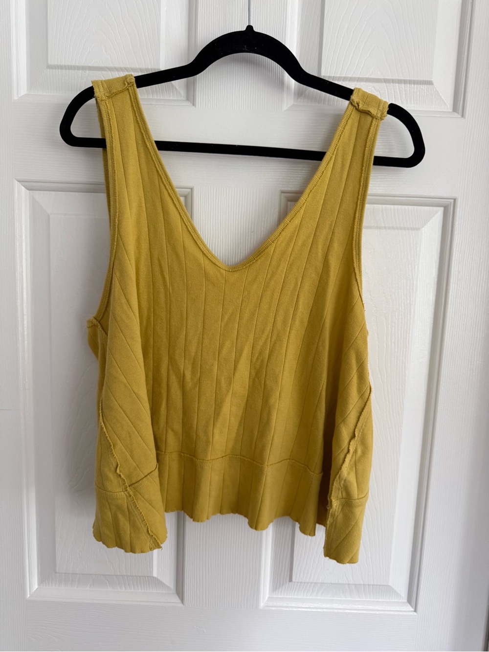 We The Free Ribbed V-Neck Tank Top in Mustard